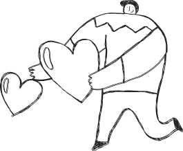 man with hearts